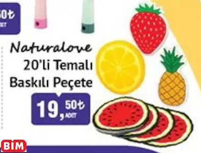 NATURALOVE 20’Lİ TEMALI BASKILI PEÇETE